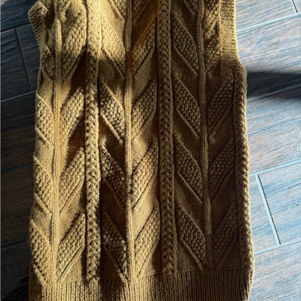 Vintage America Mustard Yellow Knit Button-Front Sweater Vest - Picture 10 of 10